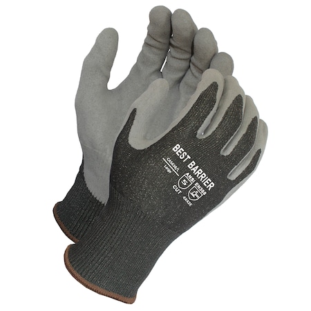 Best Barrier A5 Cut Resistant, Black, Luxfoam Coated Glove, L, PK12 CA5638L12